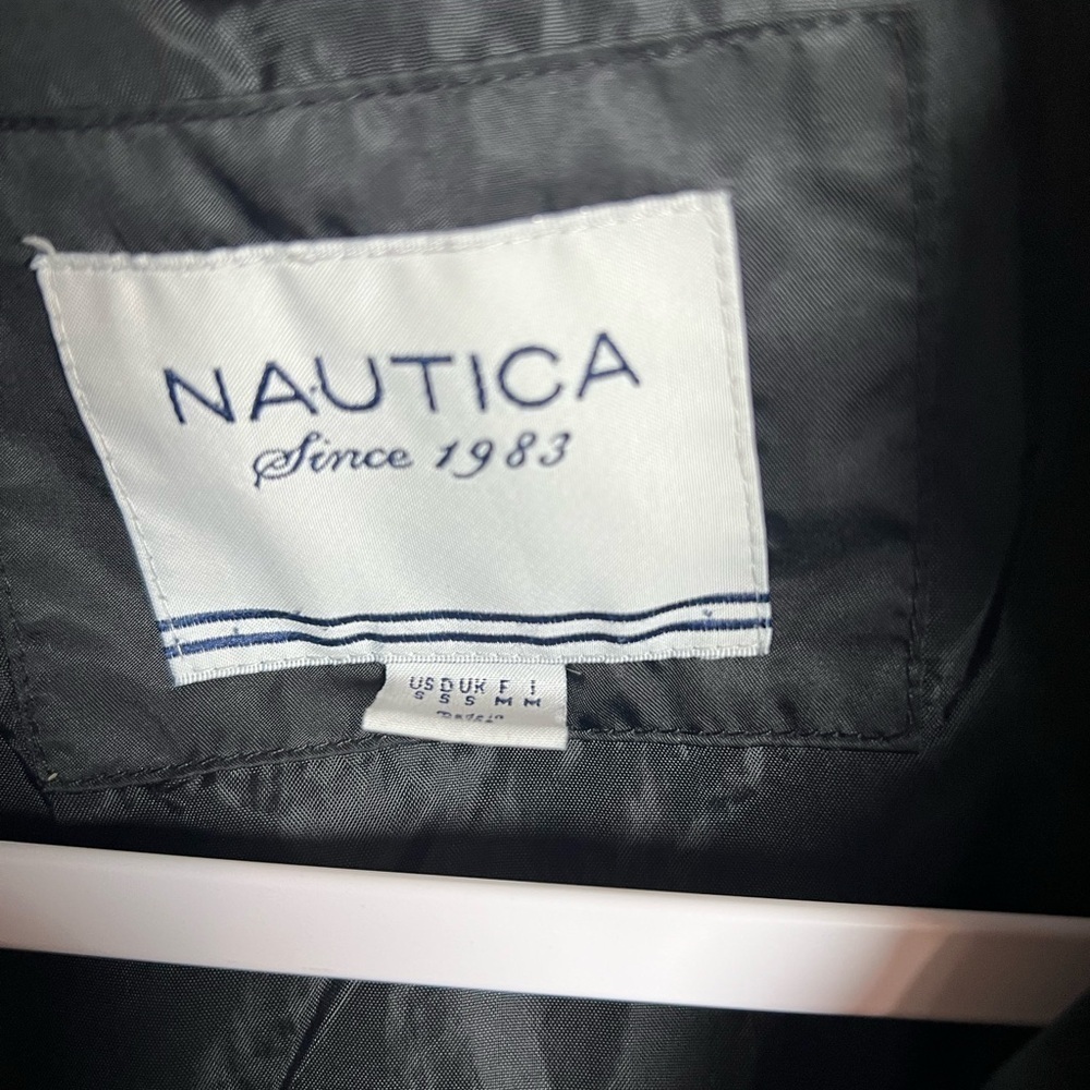 Nautica Black Quilted Puffer Jacket Mid-Length - Picture 2 of 3